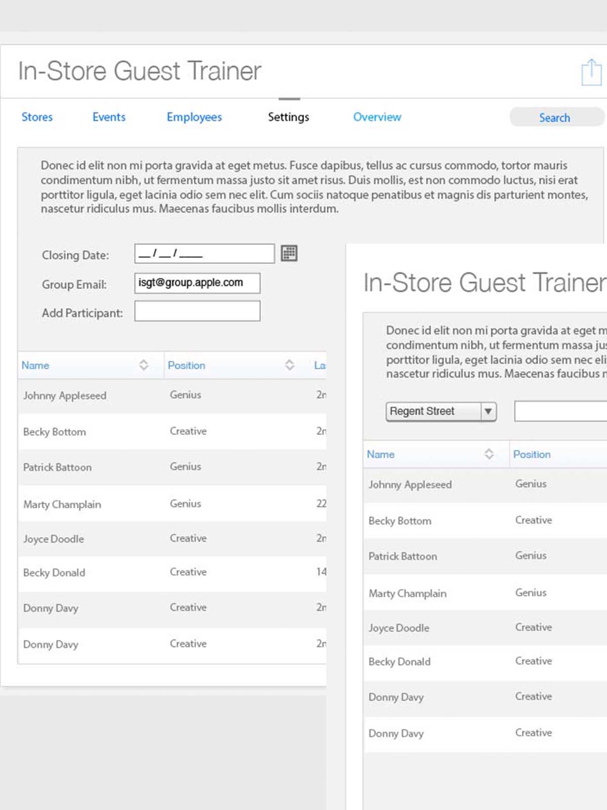 Apple In-Store Interface