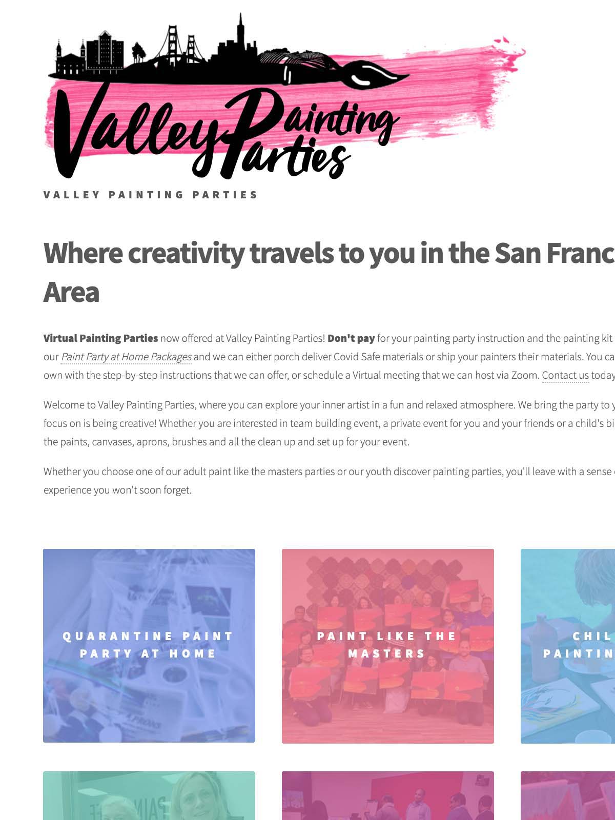 Valley Painting Parties UI/UX
